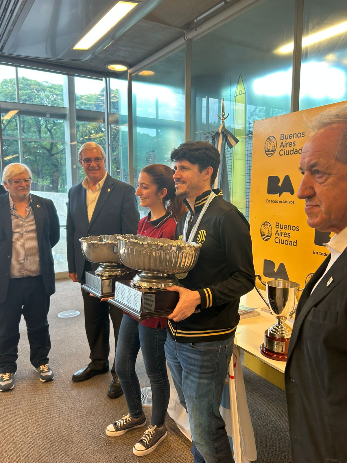 Alejandro Sass, Mario Moccia, Ernestina Adam, Diego Flores y Mario Petrucci