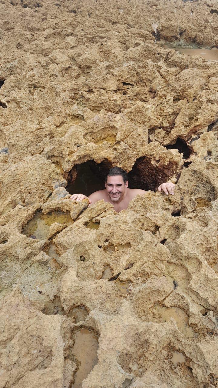 Descripción gráfica de mi partida vs. Slava Rek, la imagen corresponde a la hermosa playa de Coqueirinho, situada 35 km al sur de Joao Pessoa